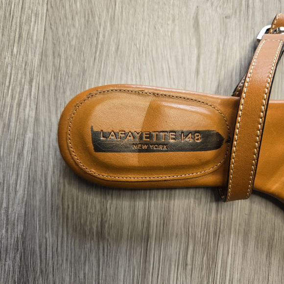 Lafayette 148 New York NEW Marlon Slide Sandal Size EU 36 US 5.5 Brown Leather - Picture 3 of 8